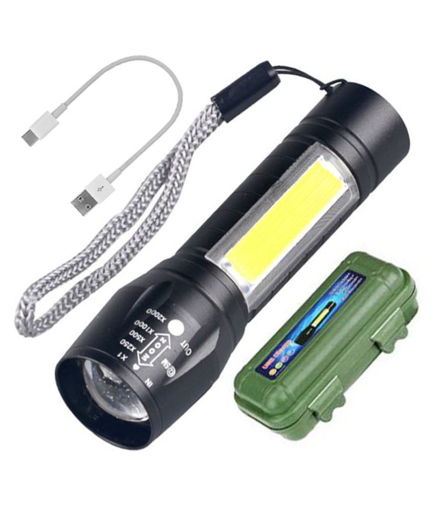     			New 2 in 1 Rechargeable Battery Penlight Waterproof Light Led Flashlight Torch - 7W Rechargeable Flashlight Torch (Pack of 1)
