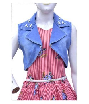 frock with denim jacket