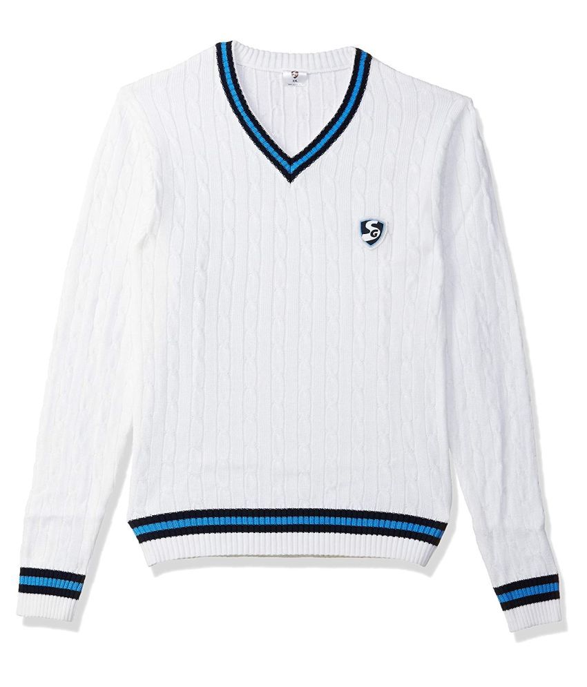 SG Cricket Sweaters SG ICON (F/S)(S) Acrylic Cricket Sweater, S (Off-White): Buy Online at Best 