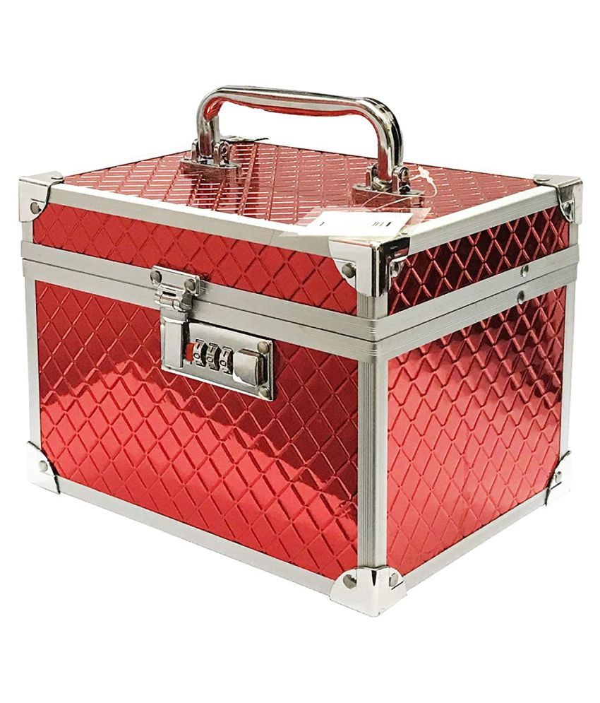 Style on Bridal Metal Vanity Makeup Box for Women, (Pink, pack of 1