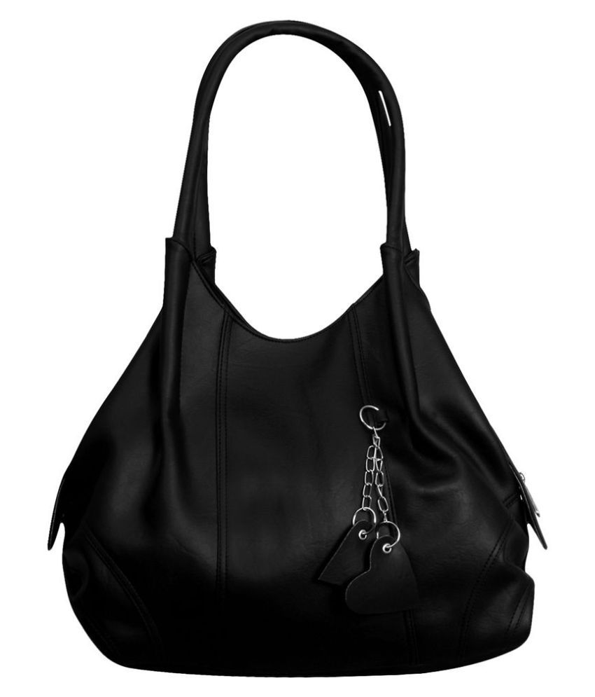     			Fostelo Black Faux Leather Shoulder Bag