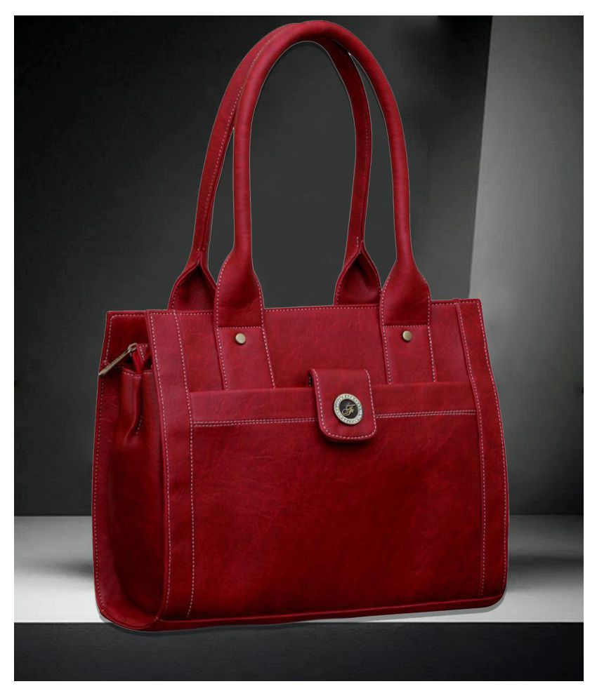 Fostelo Red Faux Leather Shoulder Bag
