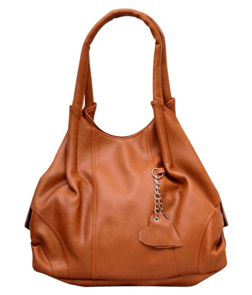 Fostelo Tan Faux Leather Shoulder Bag