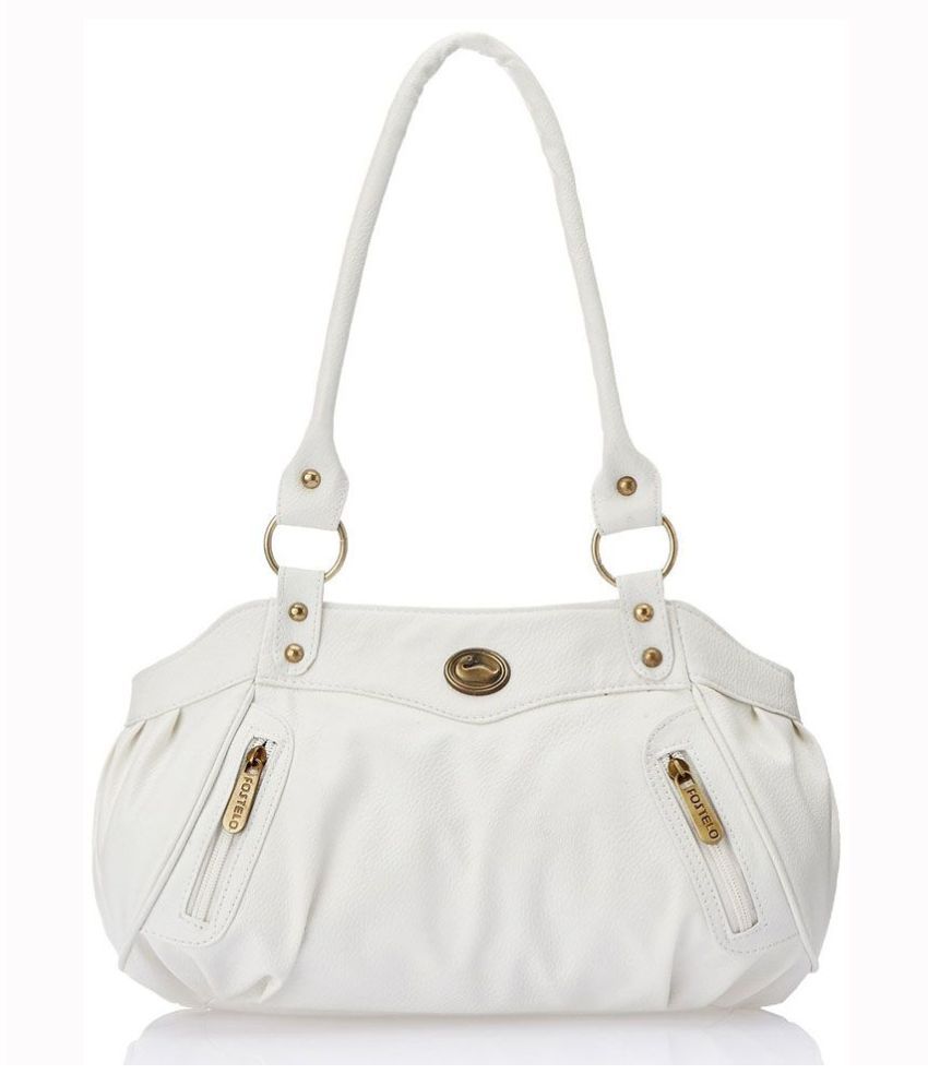Fostelo White Faux Leather Shoulder Bag - Buy Fostelo White Faux ...