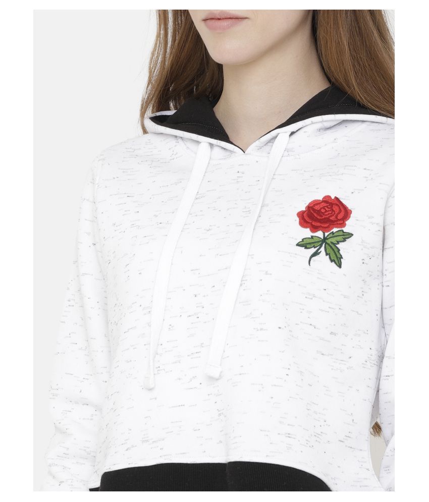 white cotton hooded sweatshirt