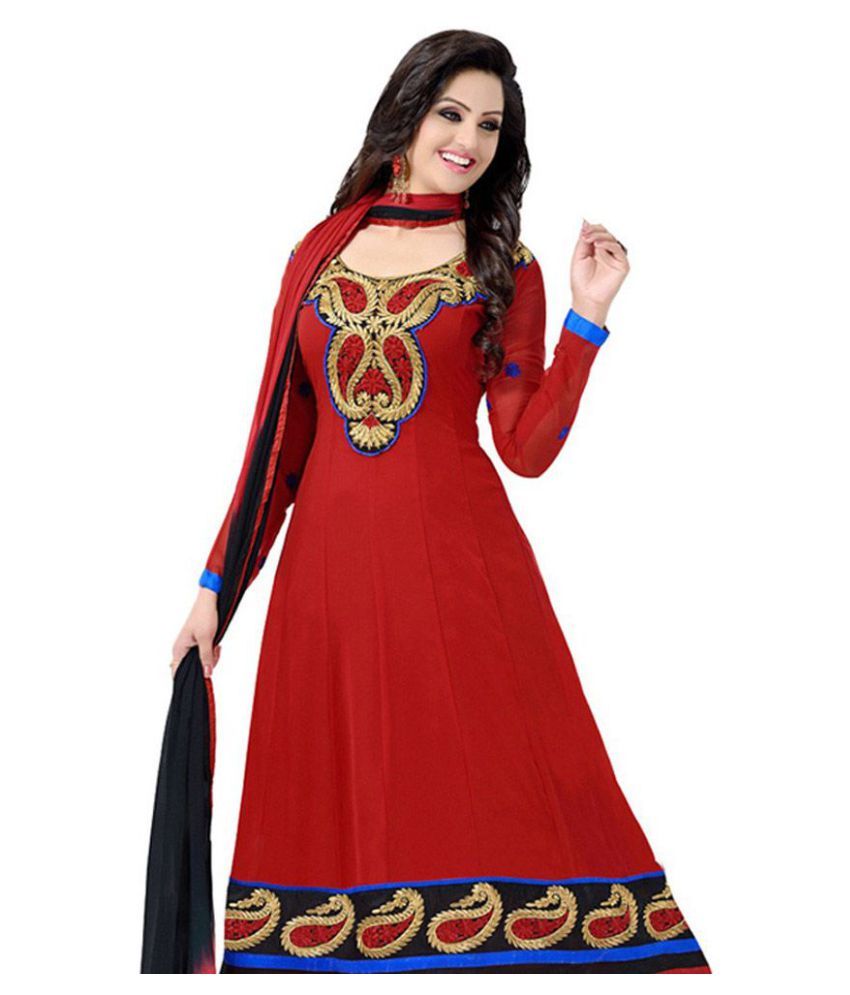 red georgette frock