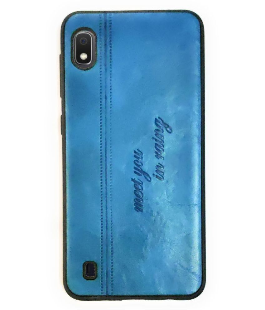     			Samsung Galaxy A10 Plain Cases NBOX - Blue Matte Finished Back Cover