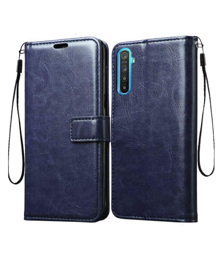     			OPPO F15 Flip Cover by NBOX - Blue Viewing Stand and pocket