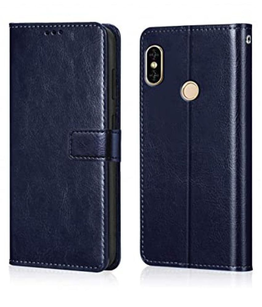     			Samsung Galaxy A10s Flip Cover by NBOX - Blue Viewing Stand and pocket