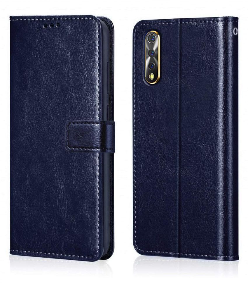     			Samsung Galaxy A70 Flip Cover by NBOX - Blue Viewing Stand and pocket