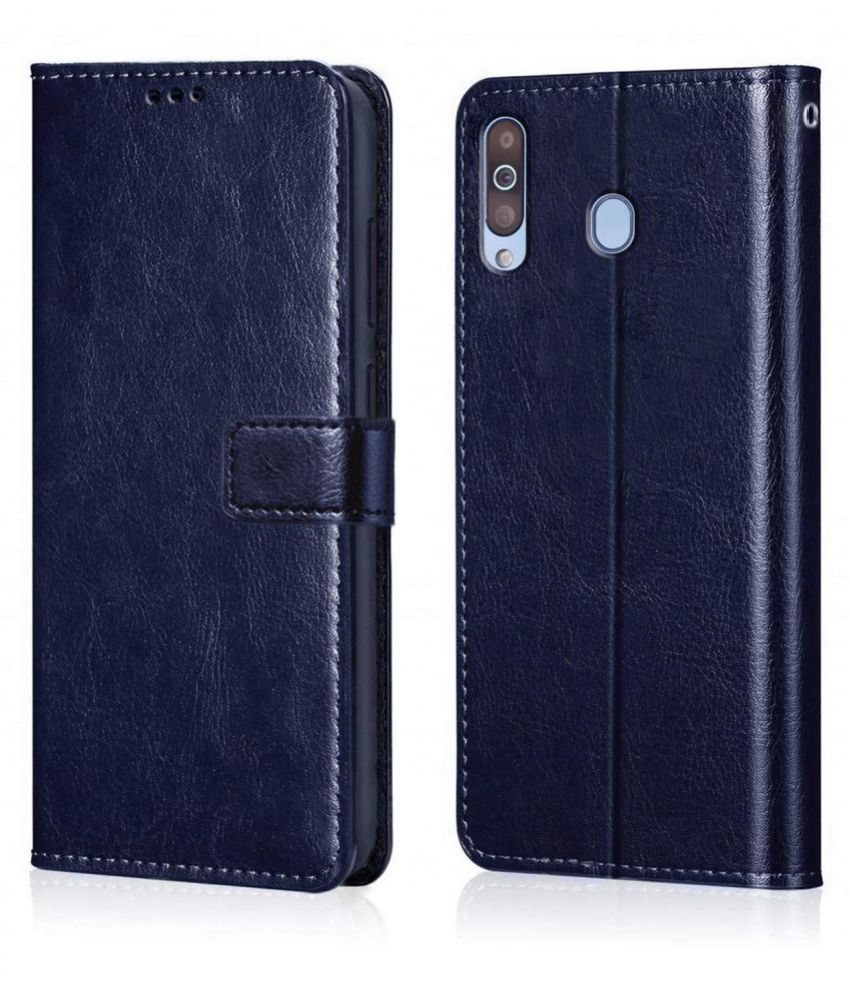    			Samsung Galaxy M30 Flip Cover by NBOX - Blue Viewing Stand and pocket