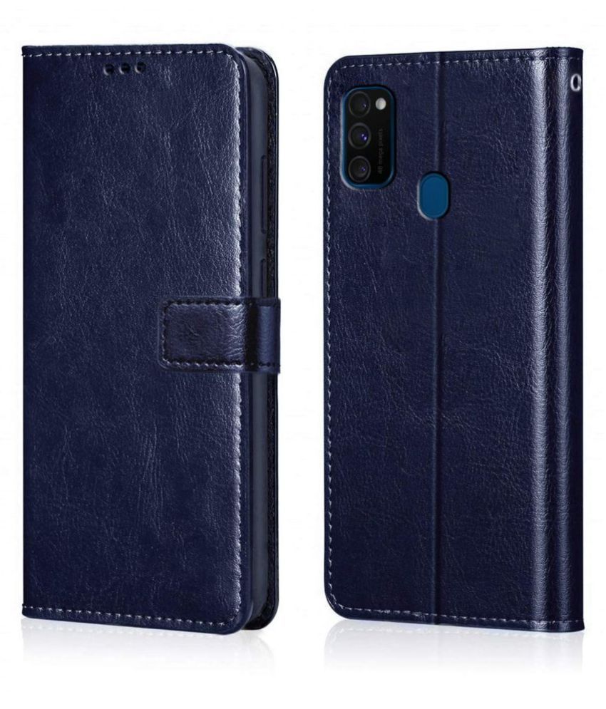     			Samsung Galaxy M30s Flip Cover by NBOX - Blue Viewing Stand and pocket