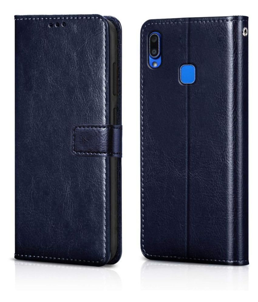     			Vivo Y95 Flip Cover by NBOX - Blue Viewing Stand and pocket