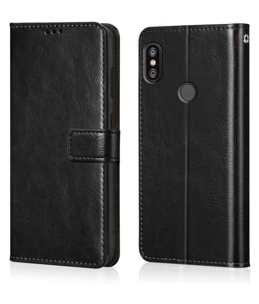     			Xiaomi Redmi 6 Pro Flip Cover by NBOX - Black Viewing Stand and pocket