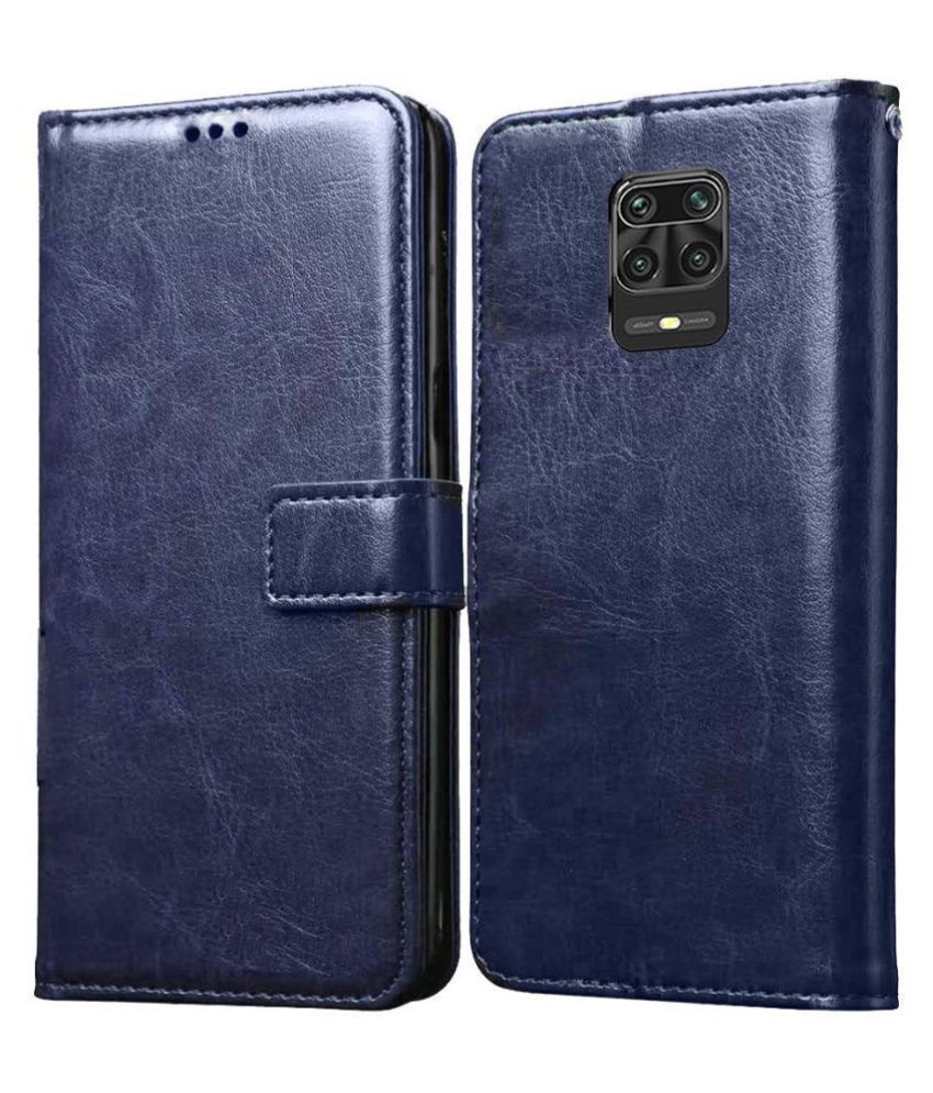    			Xiaomi Redmi Note 9 Pro Flip Cover by NBOX - Blue Viewing Stand and pocket