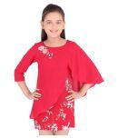 Cutecumber Georgette Shift Dress For Girls ( , Red )