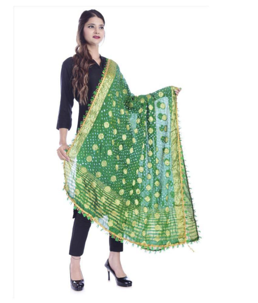 Apratim Green Banarasi Silk Banarasi Dupatta Price in India Buy