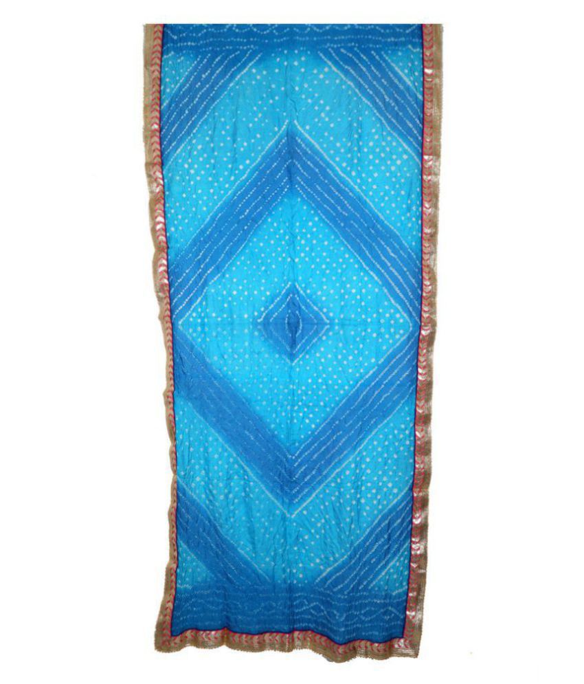 Aprtim Turquoise Art Silk Bandhej Dupatta