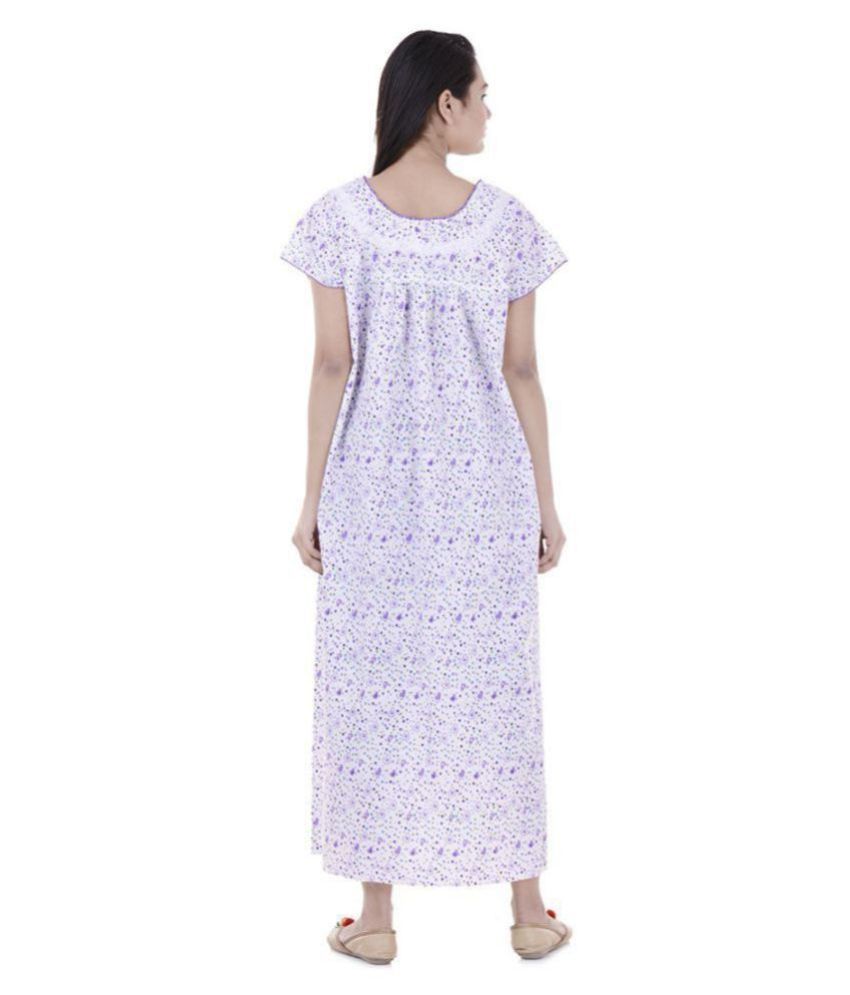 Buy Apratim Cotton Nighty & Night Gowns - White Online at Best Prices in India - Snapdeal