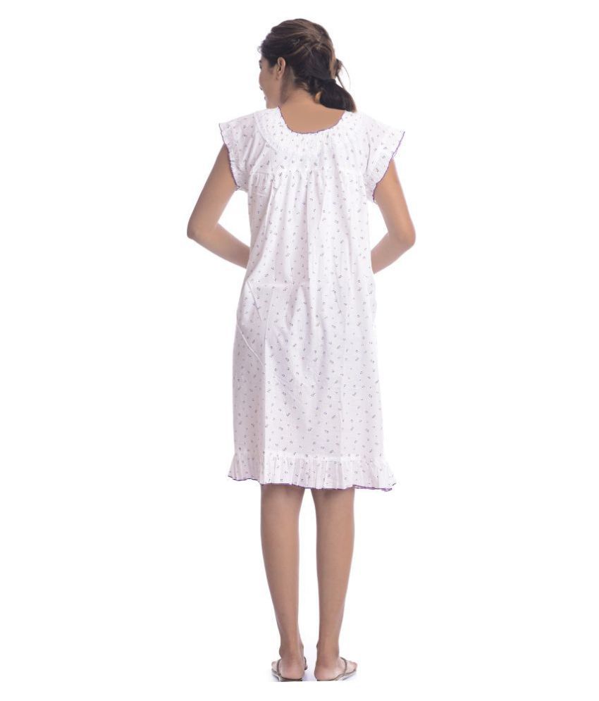 Buy Apratim Cotton Nighty & Night Gowns - White Online at Best Prices in India - Snapdeal