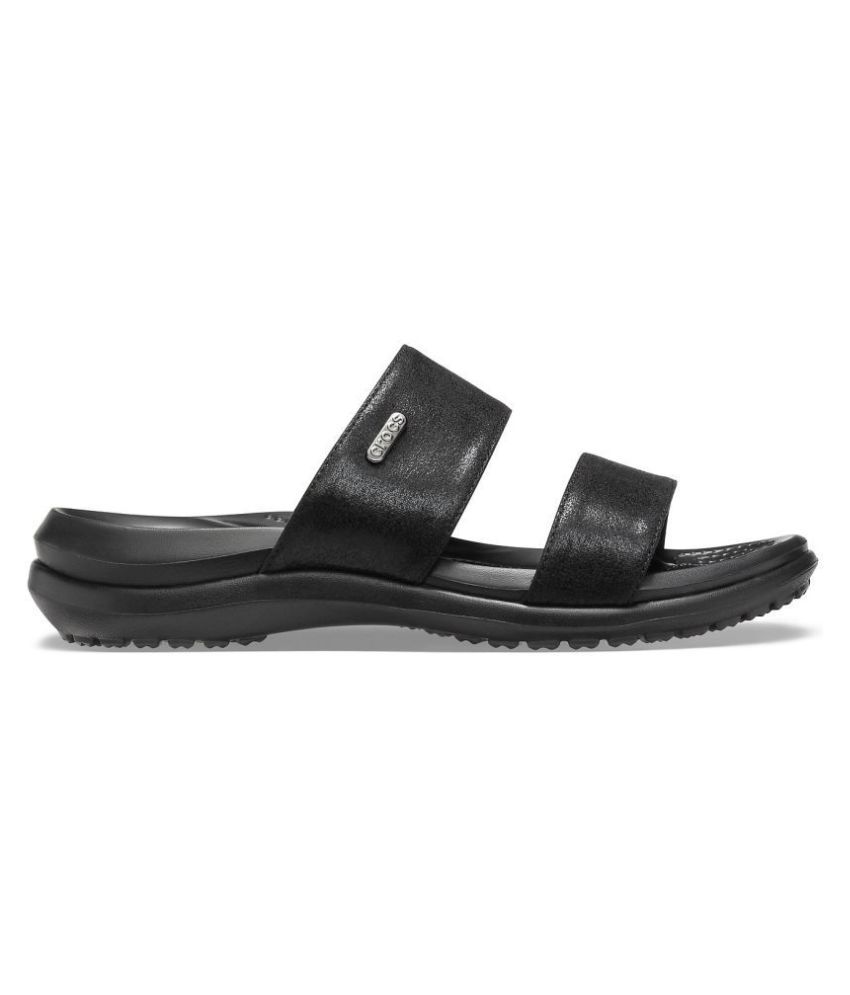 crocs slides black