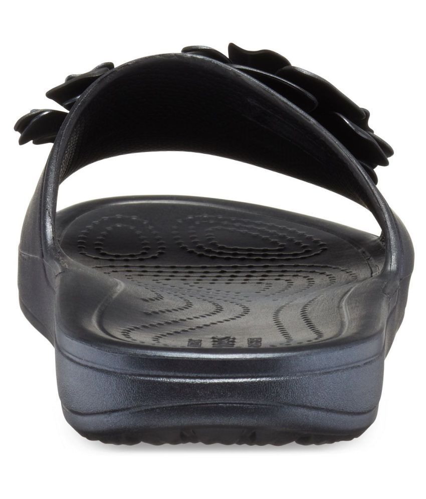 crocs black slides