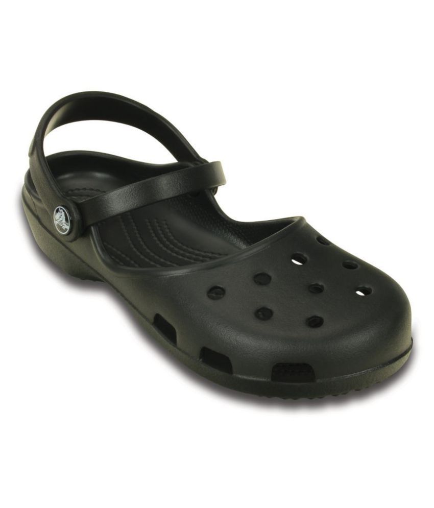 girls black crocs