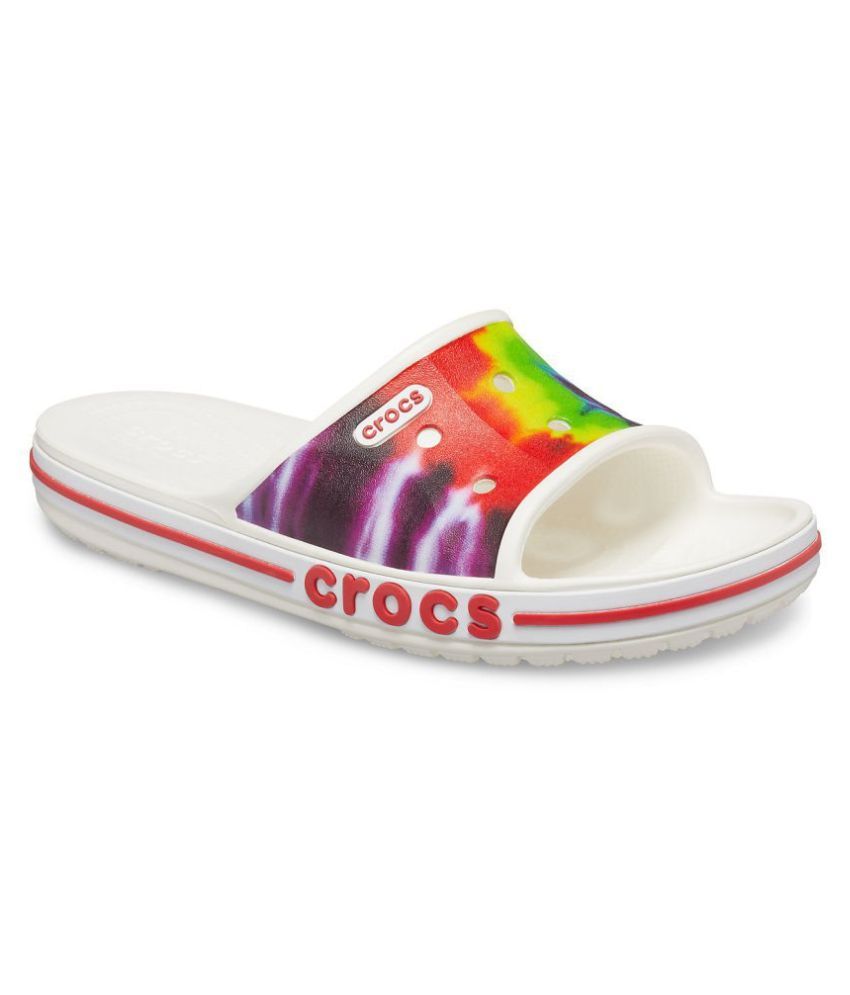 crocs sliders white