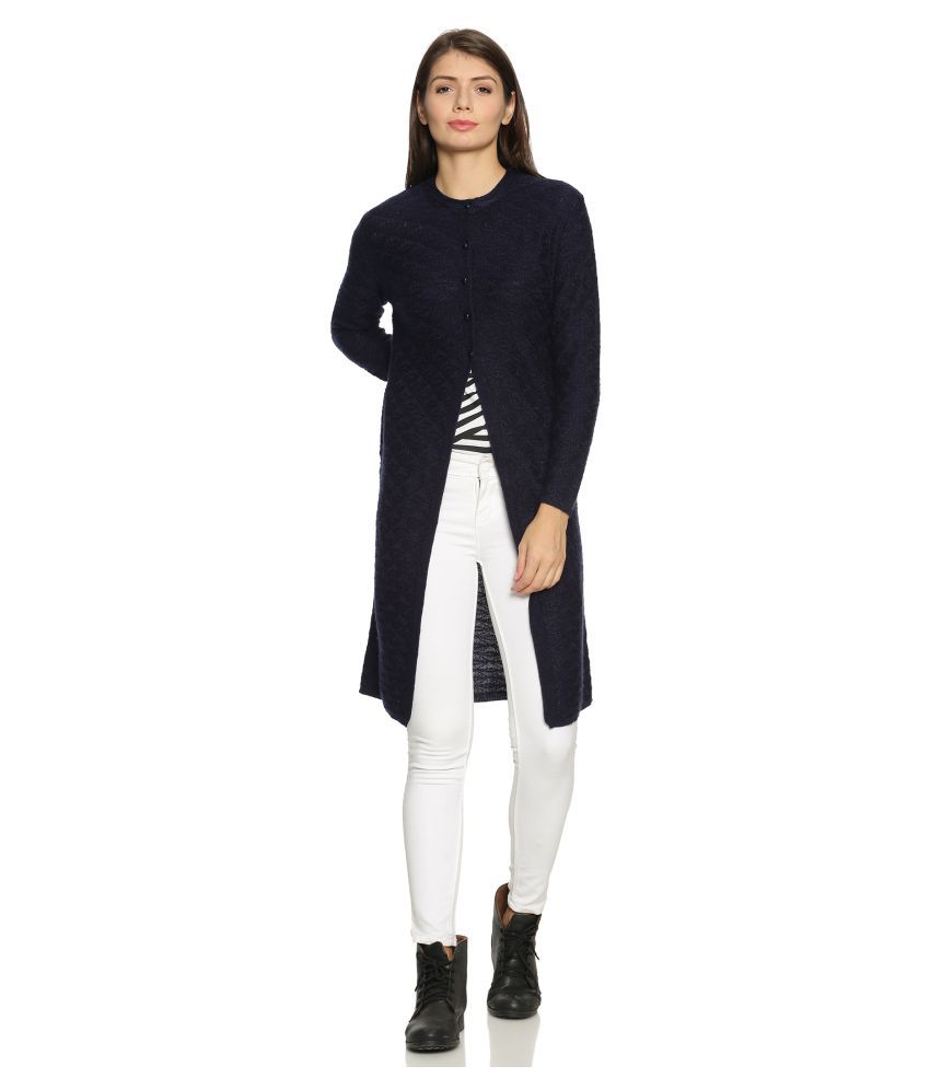     			Clapton Acrylic Navy Buttoned Cardigans