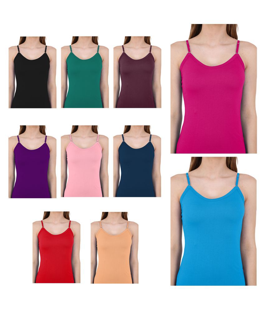 Buy RTS Women's/Girls Camisole Adjustable Royal Slip Combo Pack of 10 ...