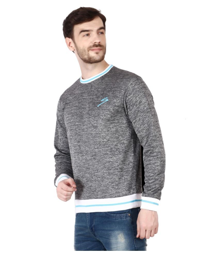 SG Grey Polyester Viscose Fleece Sweatshirt - Buy SG Grey Polyester ...