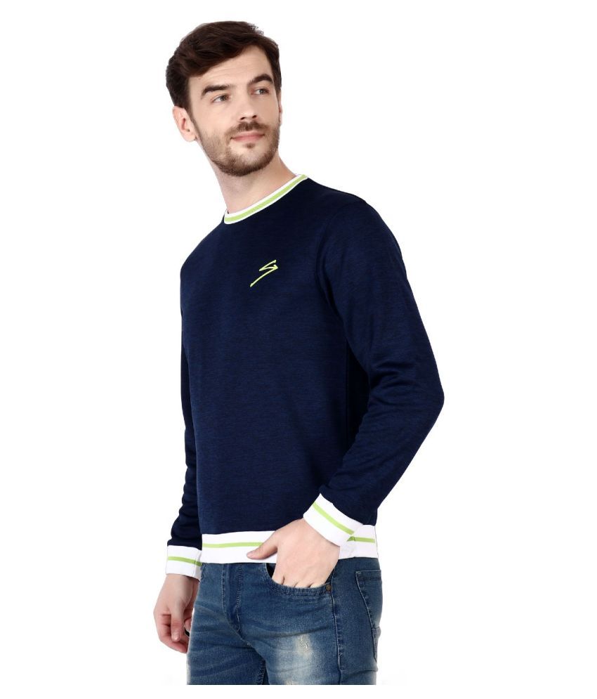 SG Navy Polyester Viscose Fleece Sweatshirt - Buy SG Navy Polyester ...