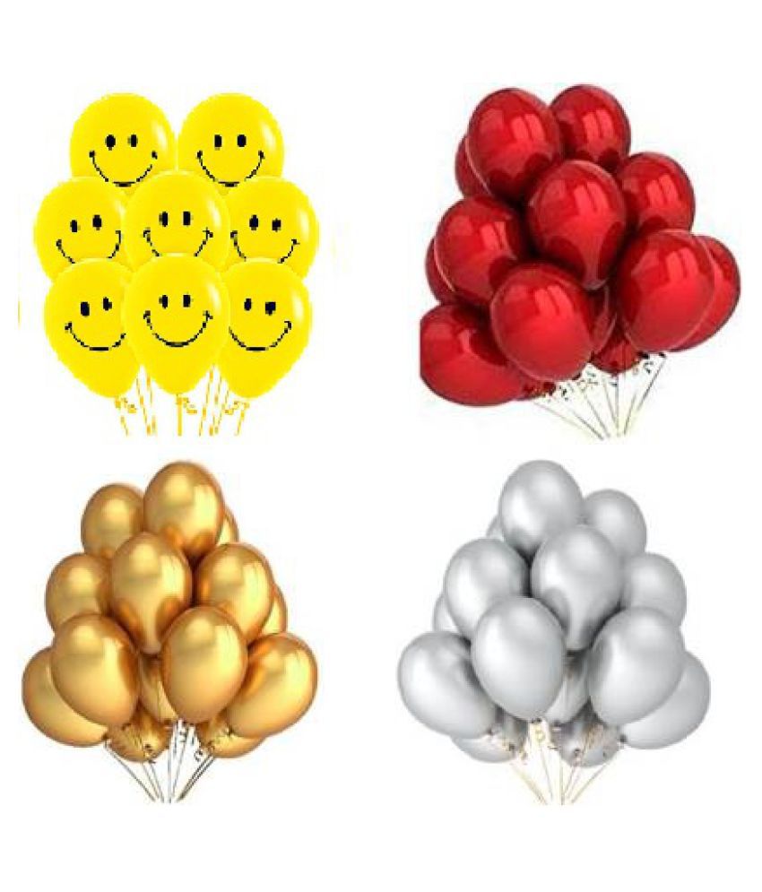     			GNGS Solid Complete Party Combo Balloons (Gold, Silver, Red, Yellow, Pack of 50)