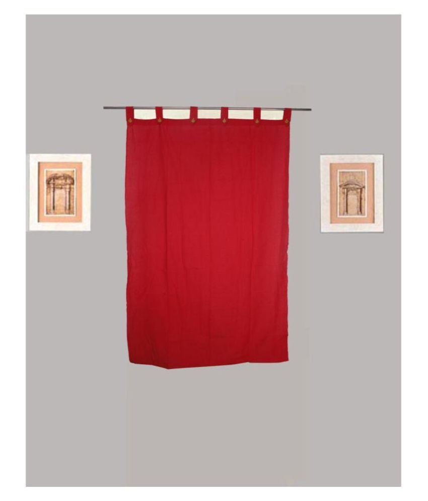     			Tidy Single Window Loop Cotton Curtains Red