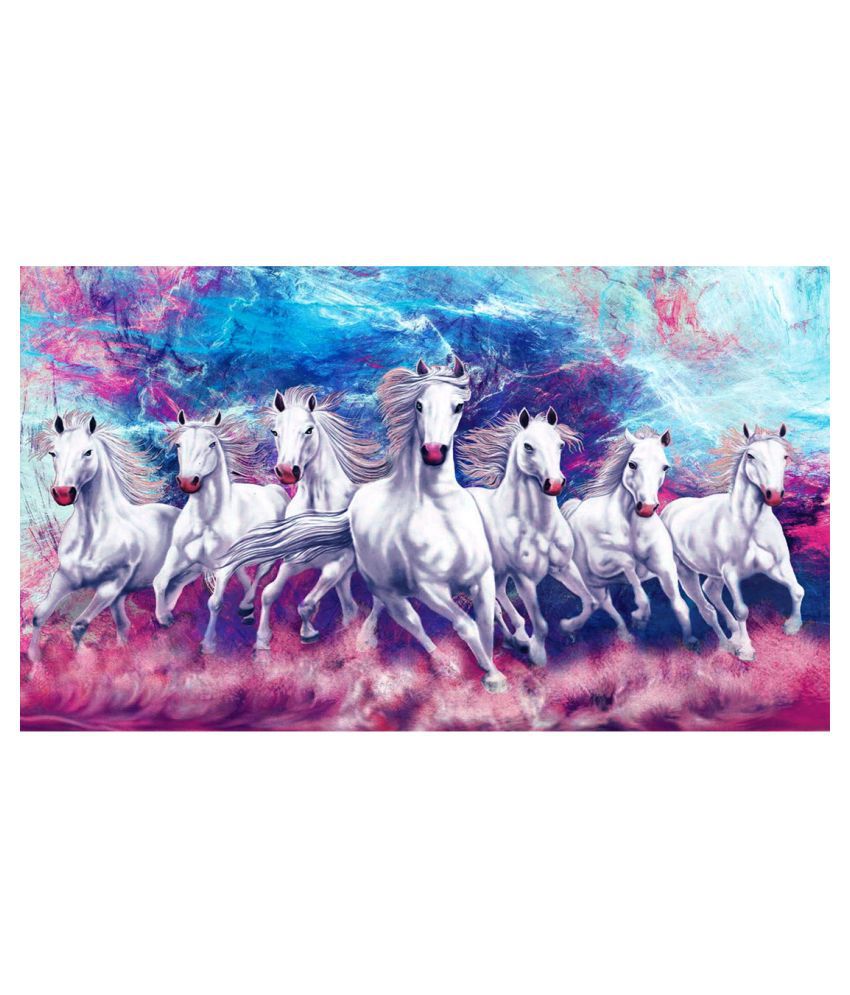 surmul Seven 7 Running Horses Vastu Wall Sticker Motivational/Quotes  Sticker ( 12 x 18 cms ) - Buy surmul Seven 7 Running Horses Vastu Wall  Sticker Motivational/Quotes Sticker ( 12 x 18