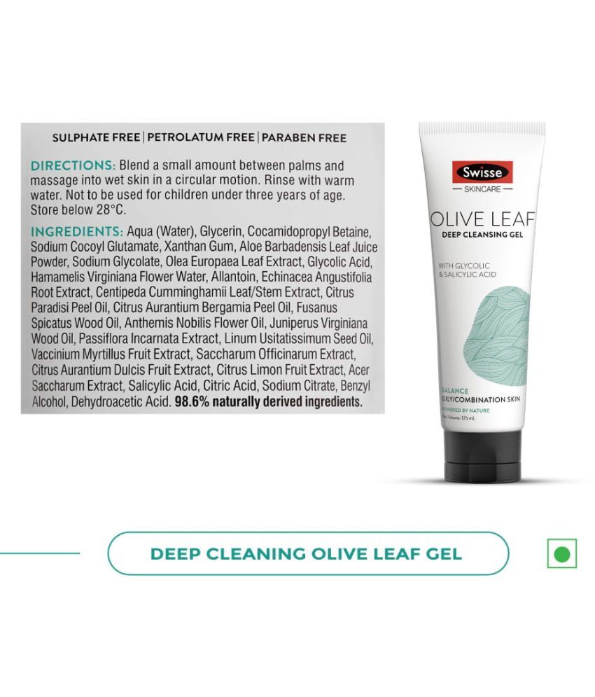 swisse skincare olive leaf deep cleansing gel