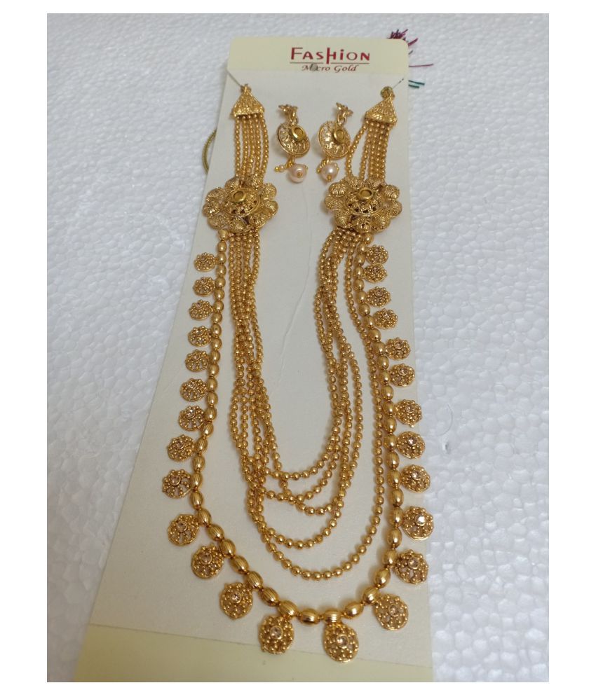 Vinayak Traders Alloy Golden Traditional 12kt Gold Plated Necklaces Set Buy Vinayak Traders