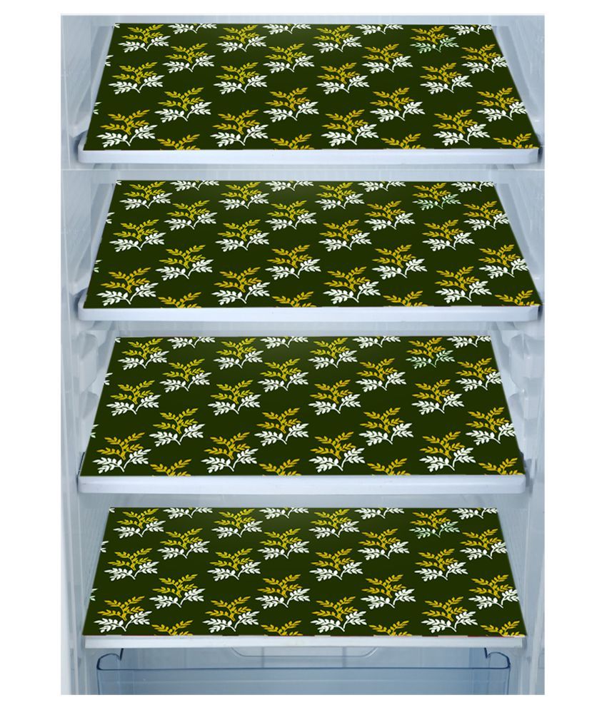     			E-Retailer Set of 4 PVC Green Fridge Mats