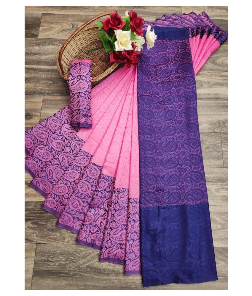 Manki Sarees Pink Silk Saree Buy Manki Sarees Pink Silk Saree Online At Low Price