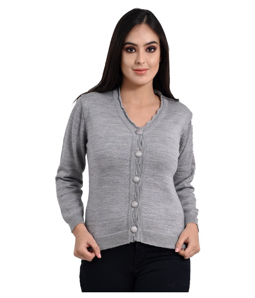     			Ogarti Acrylic Grey Pullovers