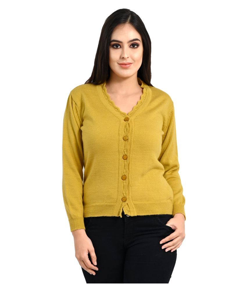     			Ogarti Acrylic Yellow Pullovers