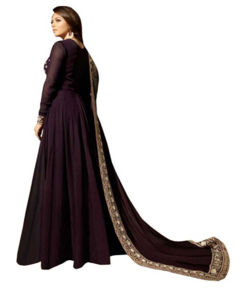 purple georgette gown