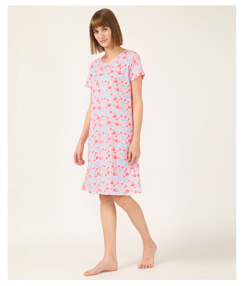 Buy V2 Cotton Night Dress - Pink Online at Best Prices in India - Snapdeal