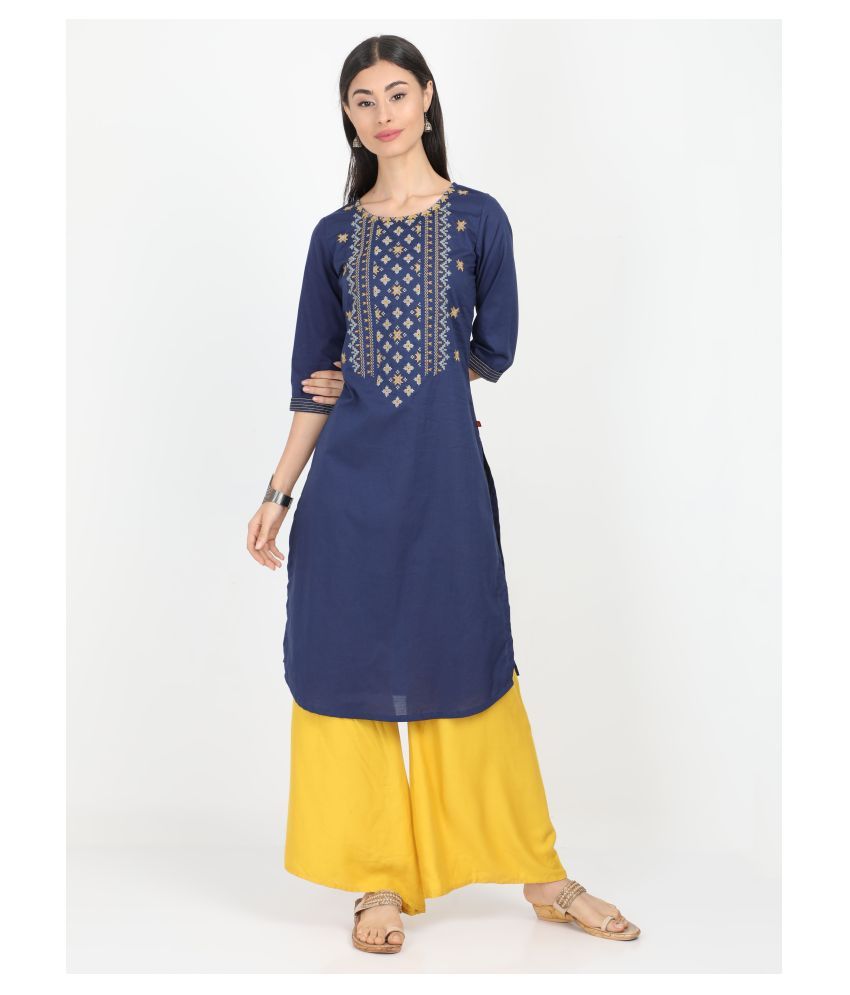     			Alena - Navy Cotton Women's Straight Kurti