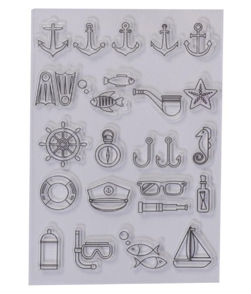     			Clear Rubber Stamp, Used in Textile & Block Printing, Card & Scrap Booking Making (SEA Design)