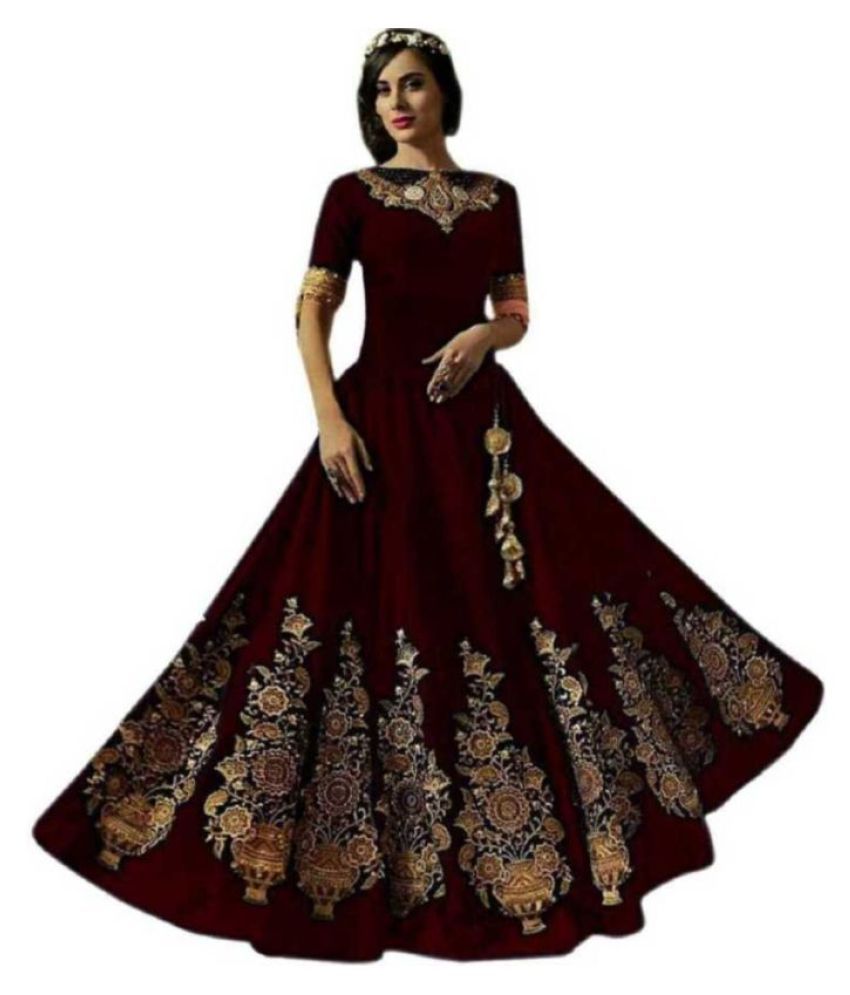 maroon ethnic gown