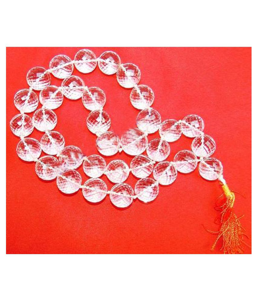 1 Beads for Pooja Meditation Chanting Mantra Japa PANDIT NM SHRIMALI Crystal/Sphatik Mala 108 Quartz Stone 6 mm 