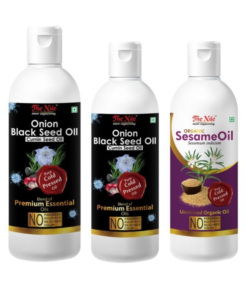     			The Nile Onion Blackseed 150 Ml + 100 ML (250ML) + Sesame Oil 100 Ml 350 mL Pack of 3