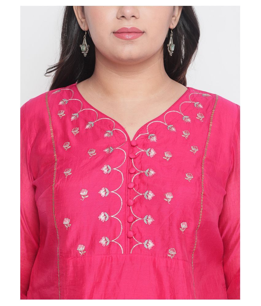 Buy Amydus Chanderi Kurti With Palazzo 