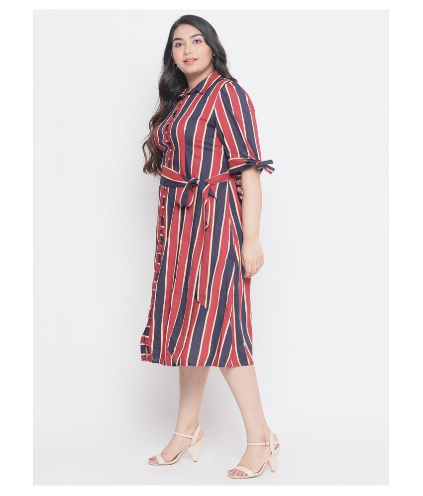 warehouse red shirt dress